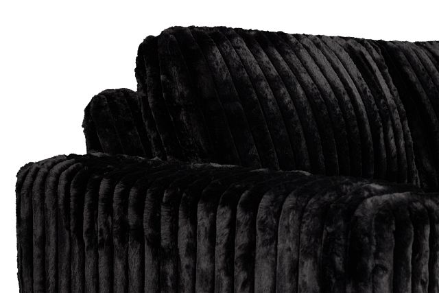Teddy Black Fabric Small Right Chaise Sectional