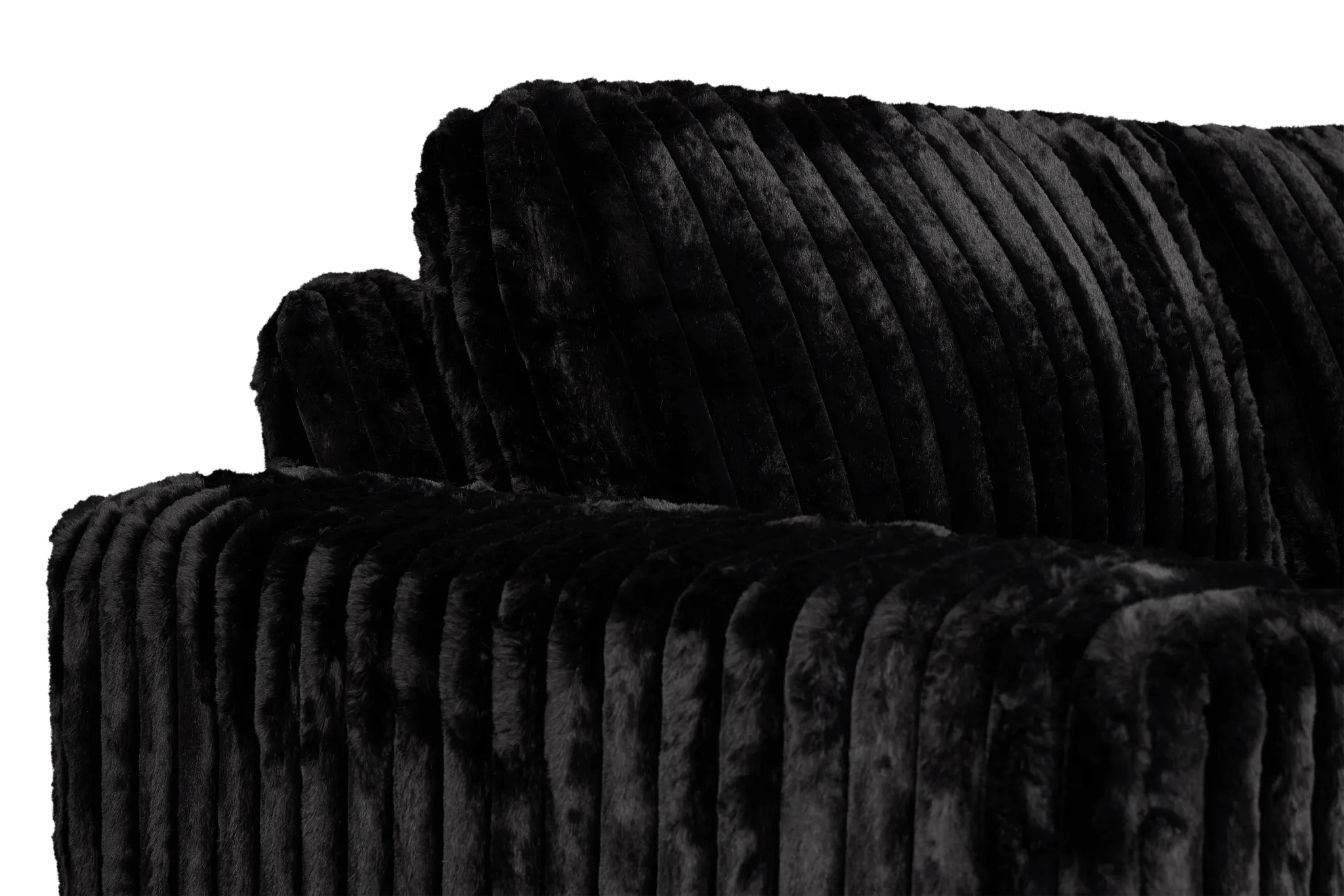 Teddy Black Fabric Small Right Chaise Sectional