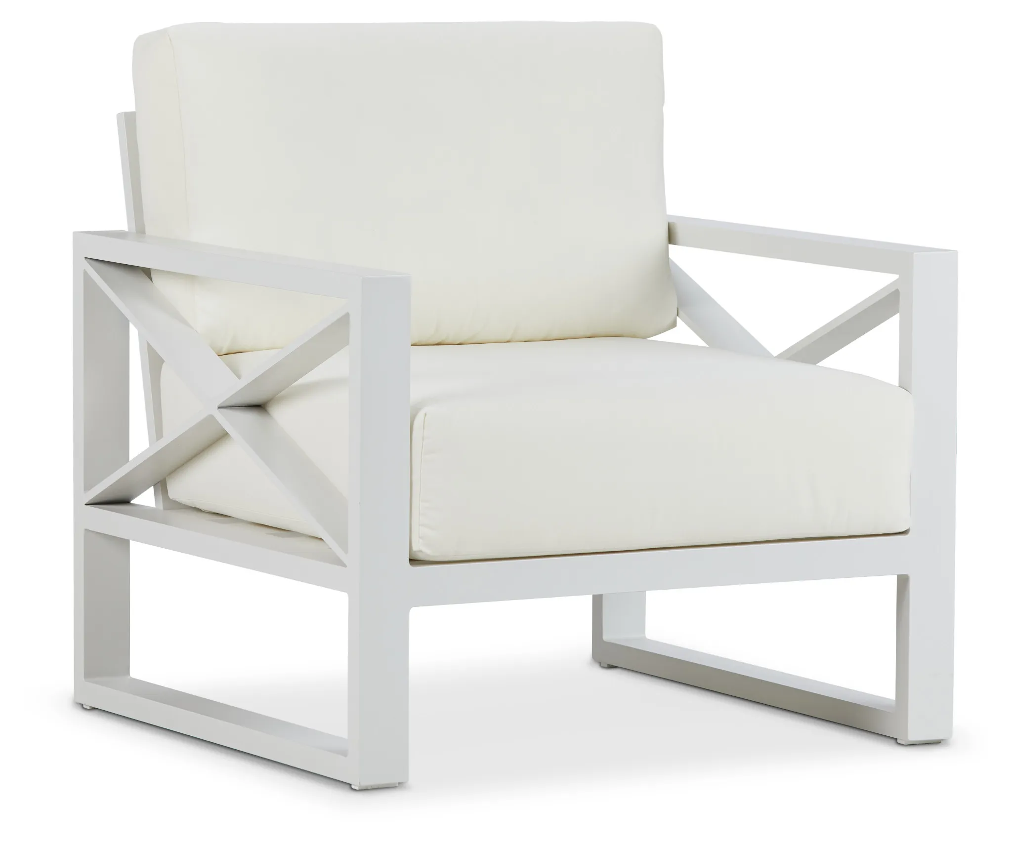 Linear White Aluminum Chair