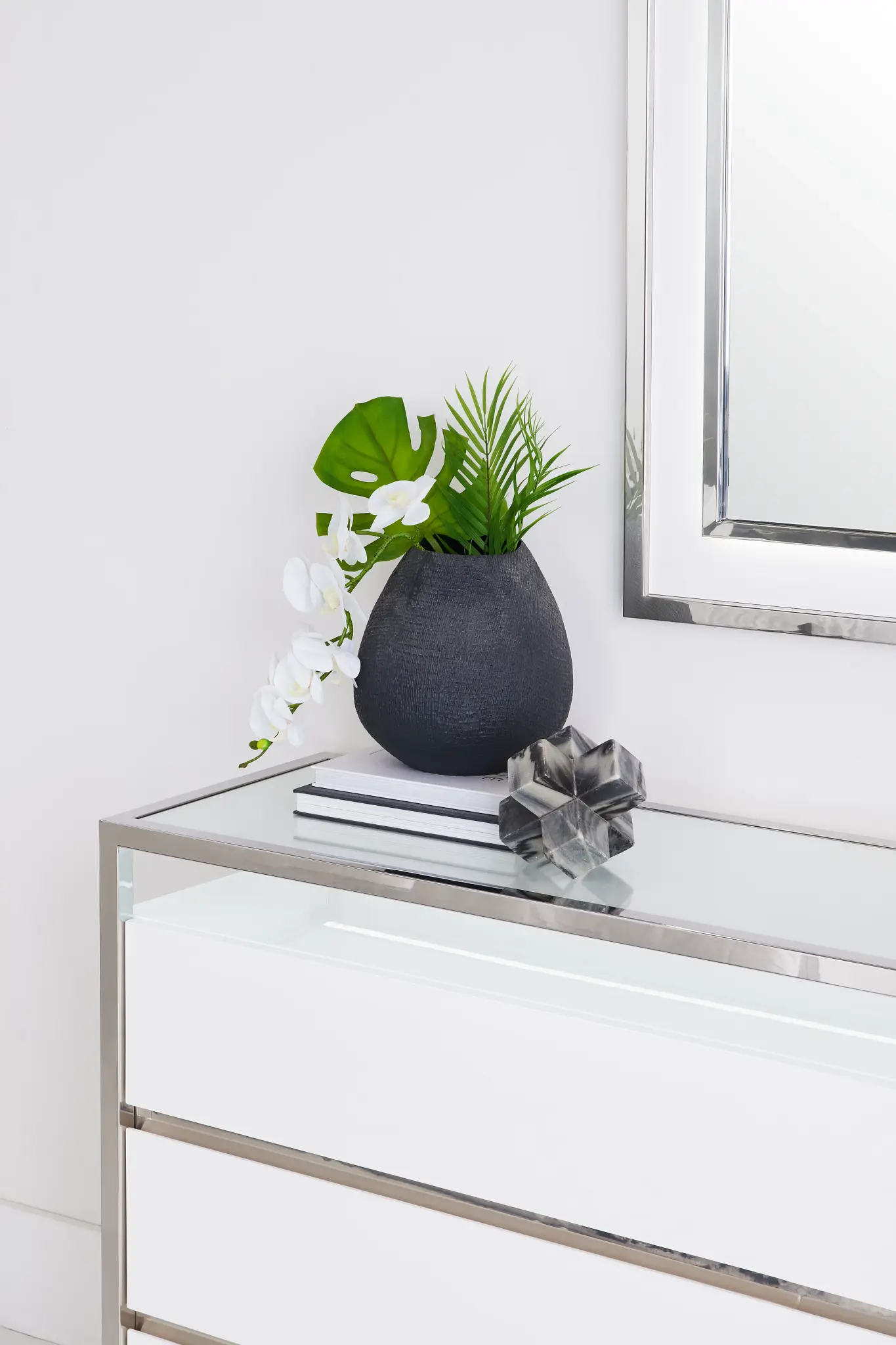 Miami White Dresser & Mirror Miami White Dresser & Mirror