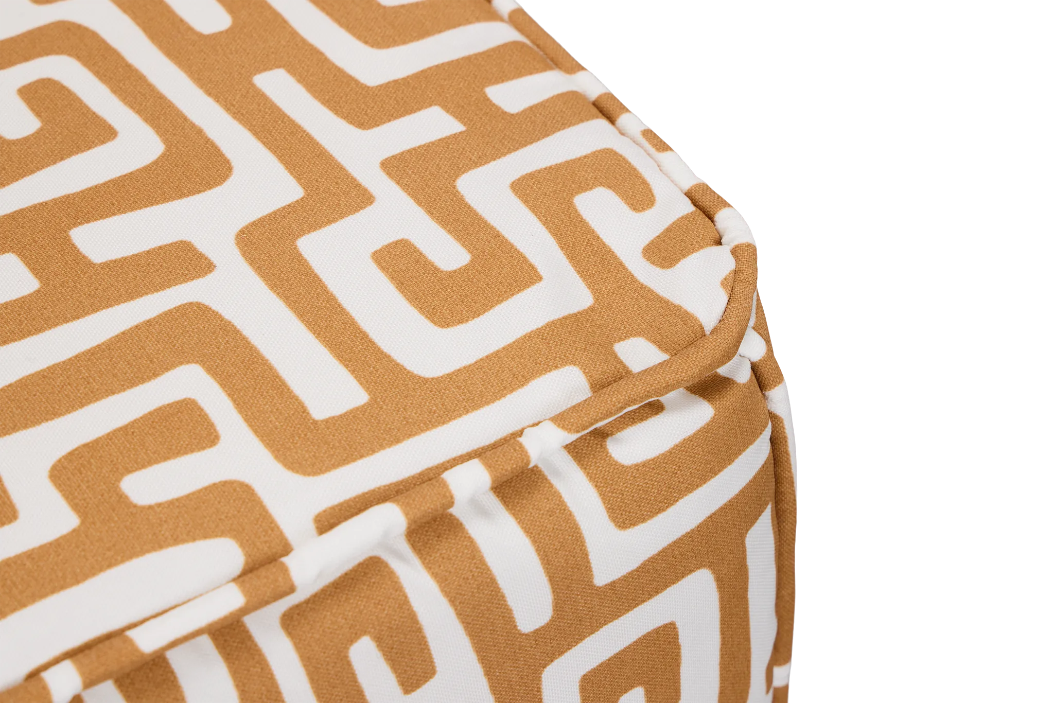 Enid Light Brown Fabric Accent Pouf