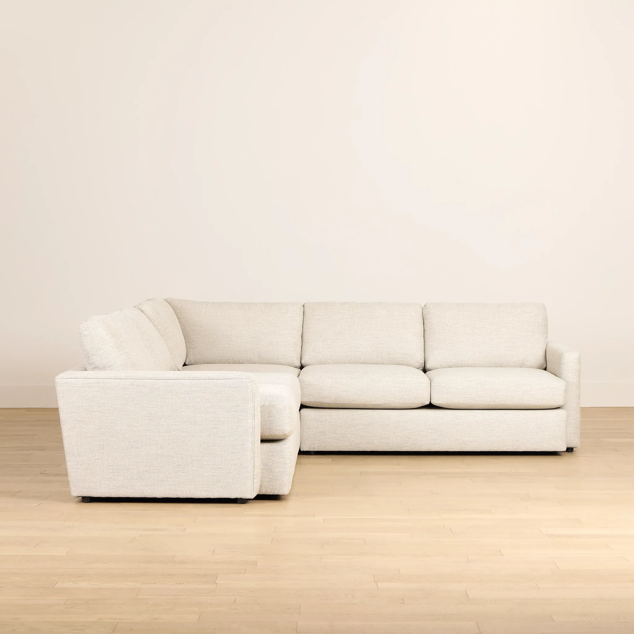 Maxwell Light Gray Fabric Small Two-arm Sectional