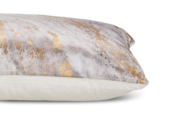 Leiana Gold Velvet Lumbar Accent Pillow