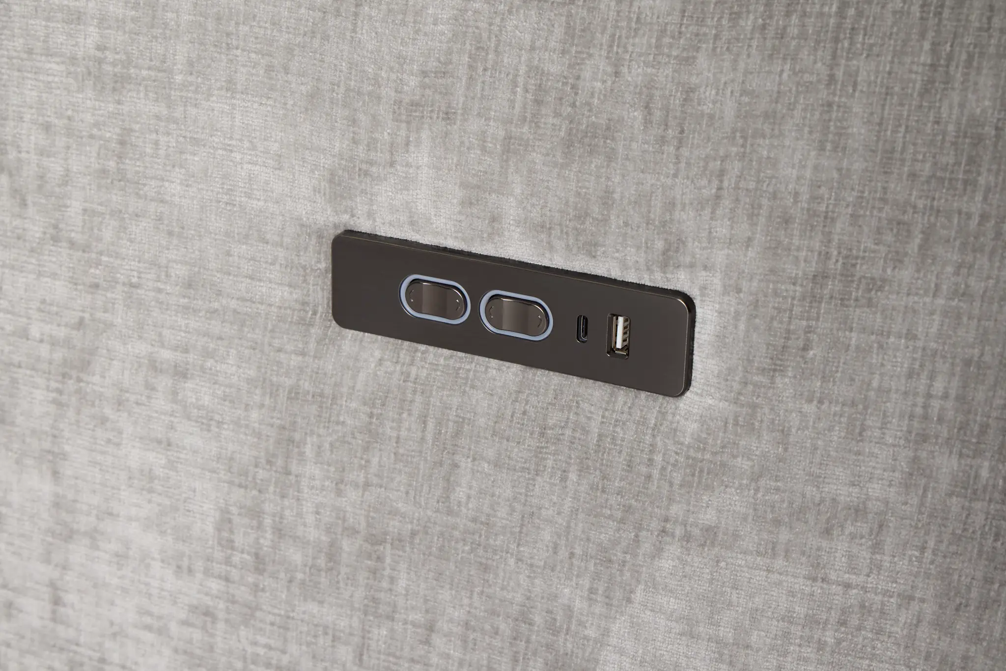 Zuri Gray Velvet Power Recliner With Power Headrest Zuri Gray Velvet Power Recliner With Power Headrest