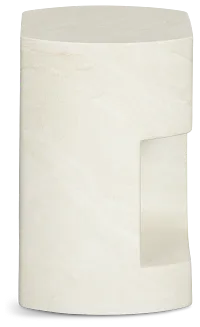 Layla White Curved End Table