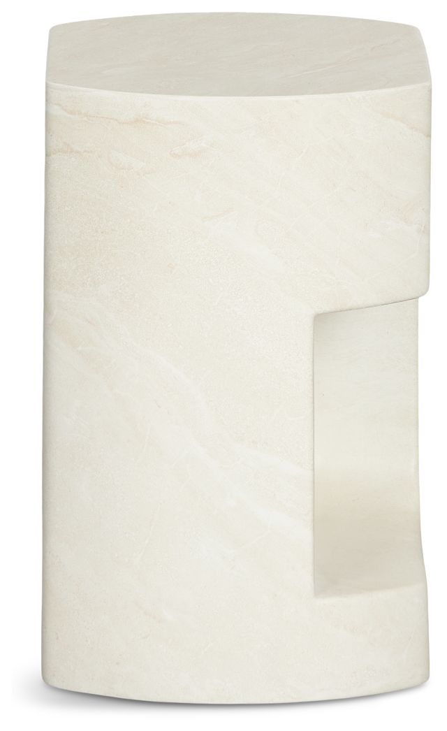 Layla White Curved End Table