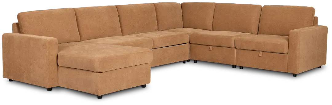 Addie Brown Fabric Medium Left Chaise Storage Sleeper Sectional Addie Brown Fabric Medium Left Chaise Storage Sleeper Sectional