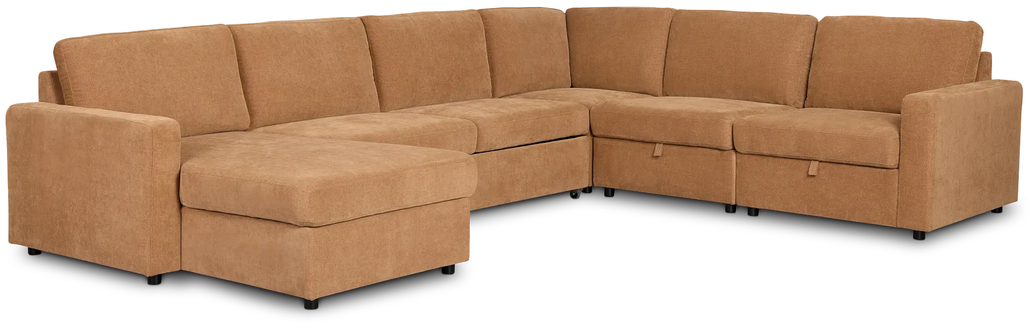 Addie Brown Fabric Medium Left Chaise Storage Sleeper Sectional Addie Brown Fabric Medium Left Chaise Storage Sleeper Sectional