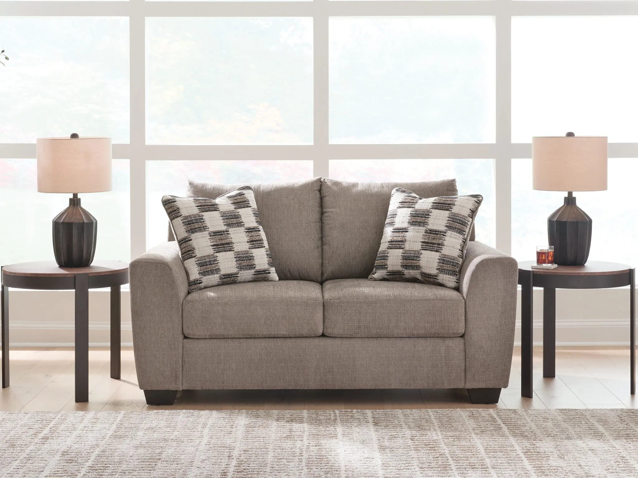 Loreo Taupe Micro Loveseat