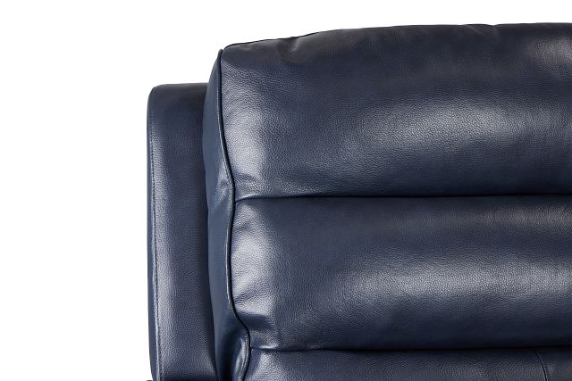 Maverick Blue Lthr/vinyl Large Triple Power Reclining Two-arm Sectional
