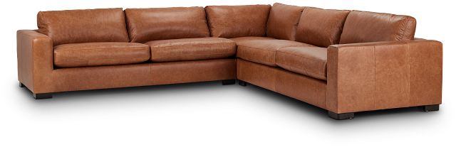 Bohan Brown Leather Large Two-arm Sectional (1)