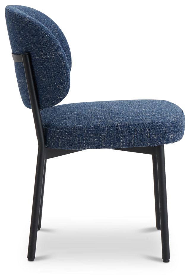 Chicago Dark Blue Upholstered Side Chair