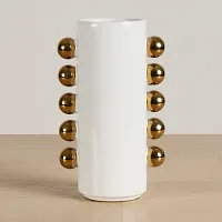 Knobs White Small Vase