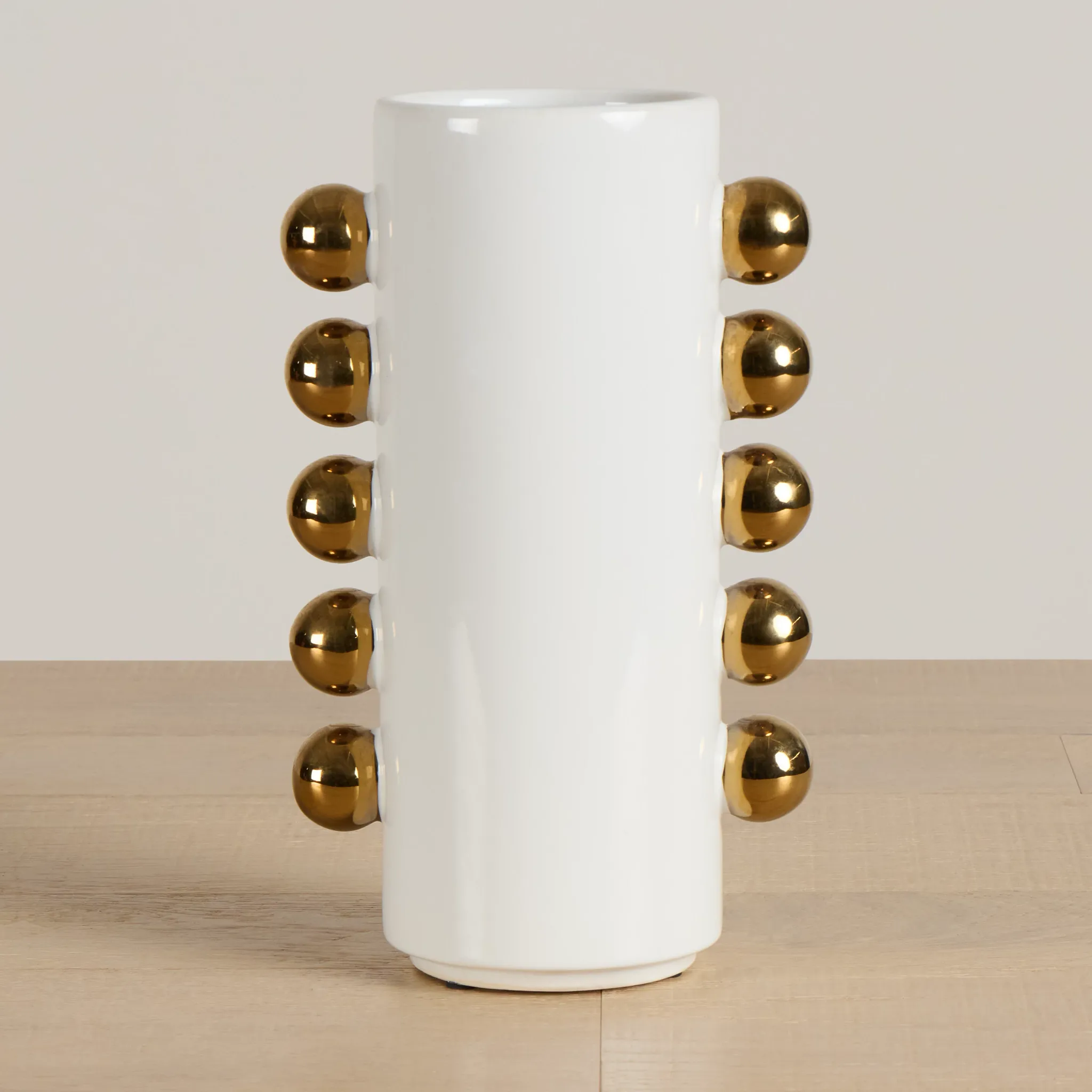 Knobs White Small Vase