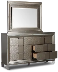 Vegas Gray Dresser & Mirror