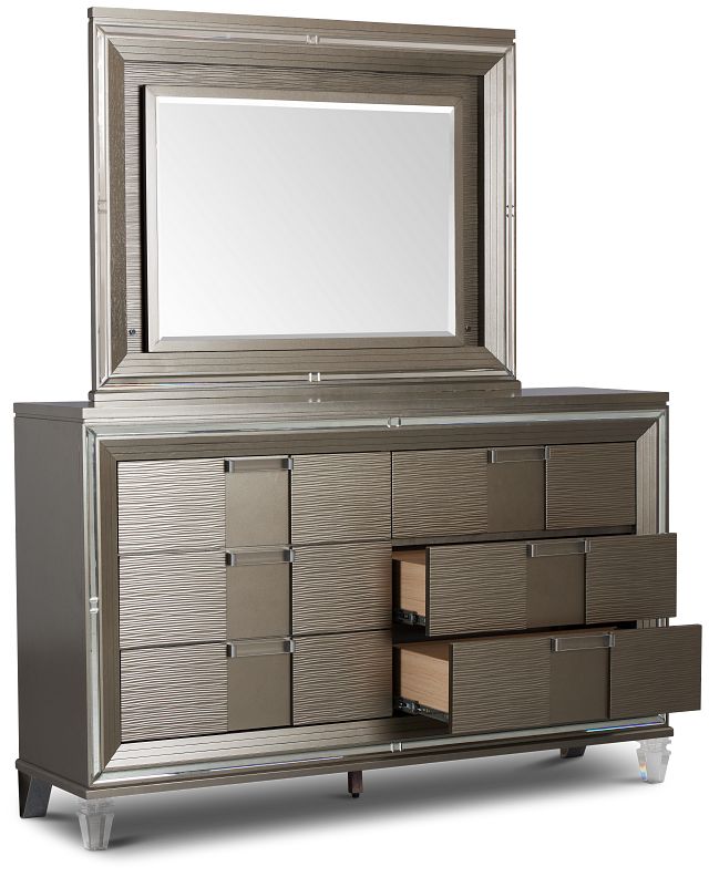 Vegas Gray Dresser & Mirror (2)
