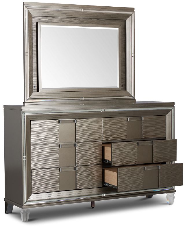 Vegas Gray Dresser & Mirror