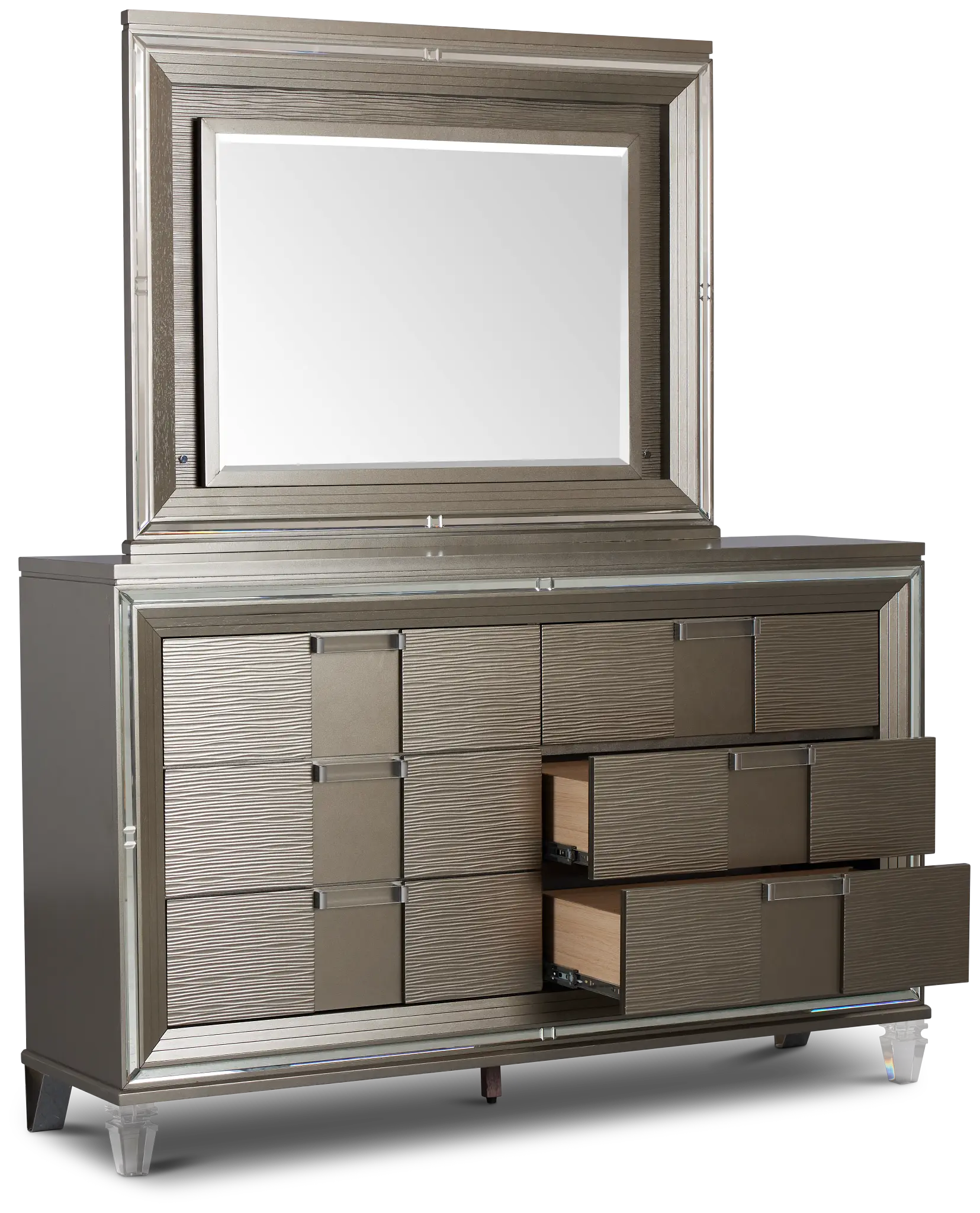 Vegas Gray Dresser & Mirror Vegas Gray Dresser & Mirror
