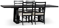 Williamsburg Black Extension Rectangular Table & 4 Upholstered Chairs