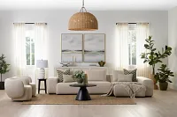 Cleo Beige Fabric Right Chaise Sectional