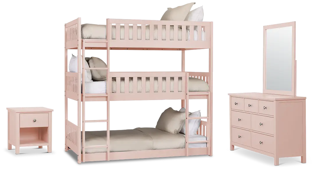 Charleston Pink Triple Bunk Bedroom Charleston Pink Triple Bunk Bedroom