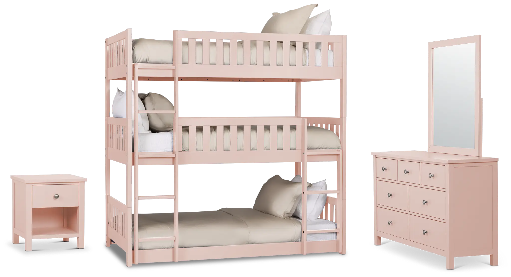 Charleston Pink Triple Bunk Bedroom Charleston Pink Triple Bunk Bedroom