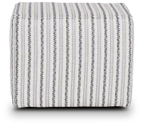 Budreau Blue Fabric Accent Pouf