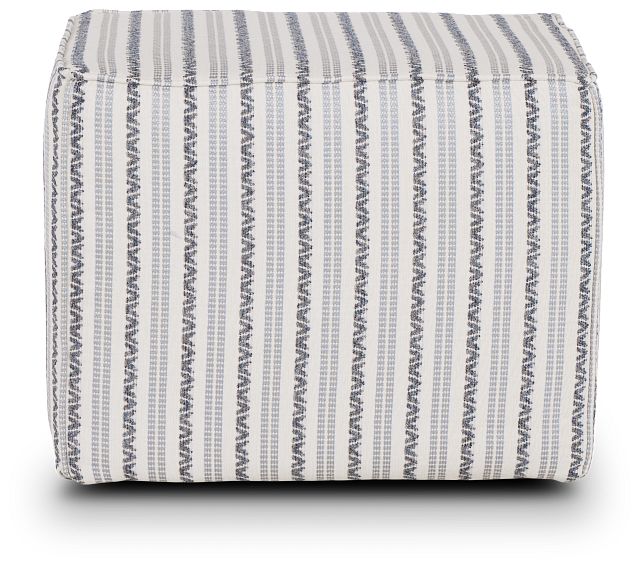 Budreau Blue Fabric Accent Pouf