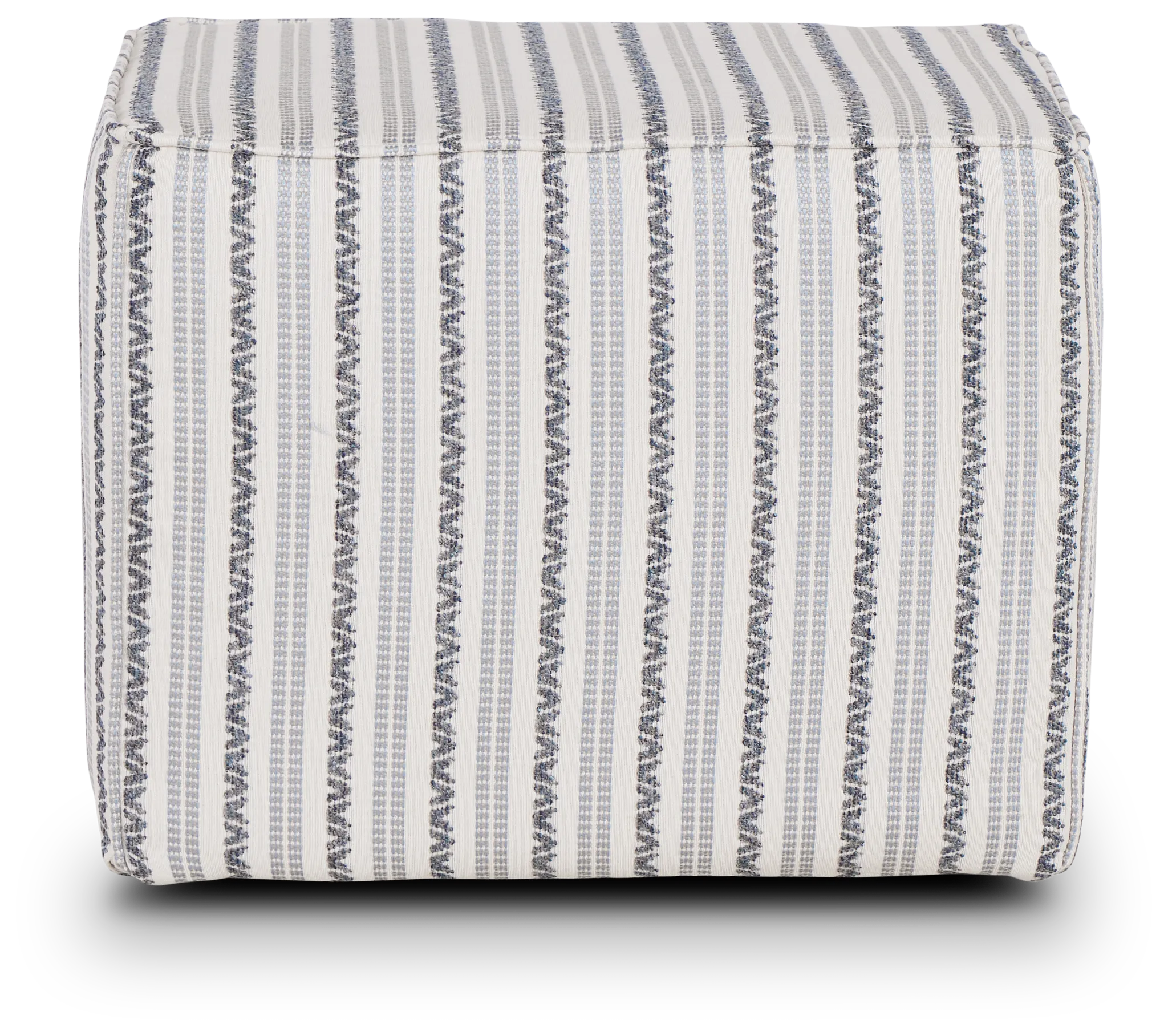 Budreau Blue Fabric Accent Pouf