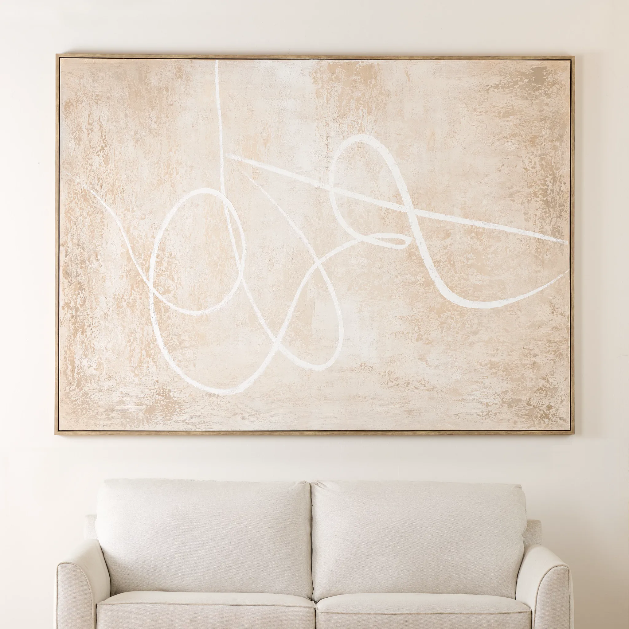 Derry Beige Large Framed Wall Art