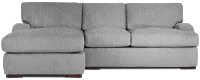 Alpha Light Gray Fabric Left Chaise Sectional