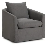 Willow Gray Fabric Swivel Chair