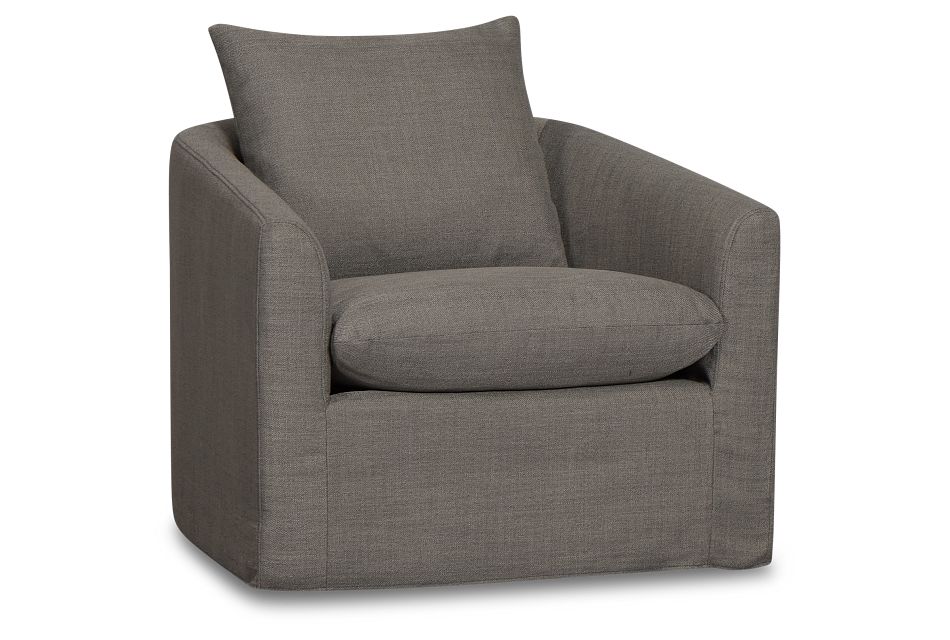 Willow Gray Fabric Swivel Chair Living Room Chairs City Furniture