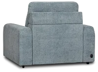 Hendrix Light Blue Fabric Power Reclining Chaise