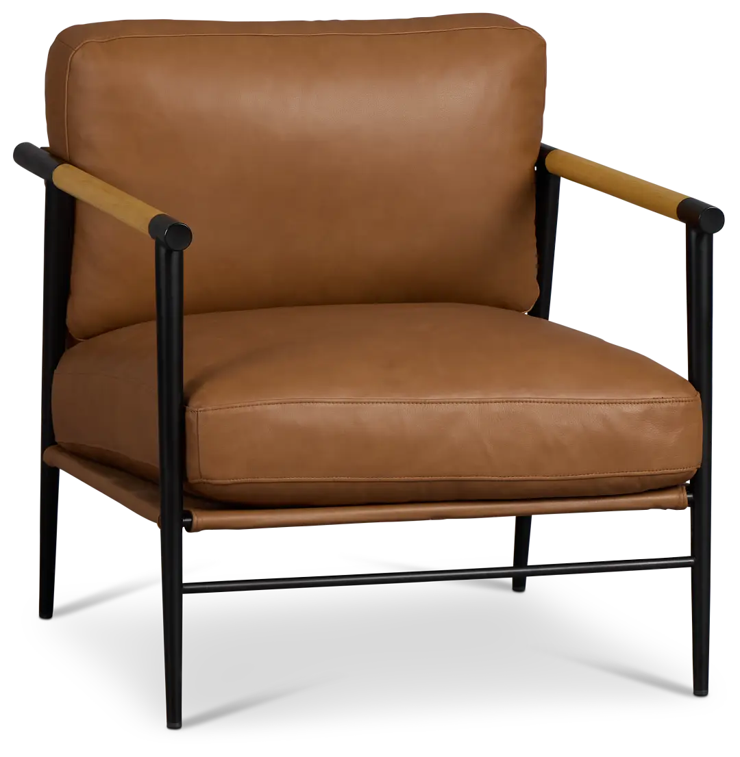 Fiora Light Brown Leather Accent Chair Fiora Light Brown Leather Accent Chair