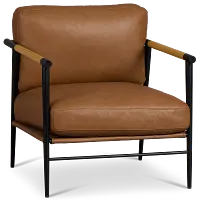 Fiora Light Brown Leather Accent Chair