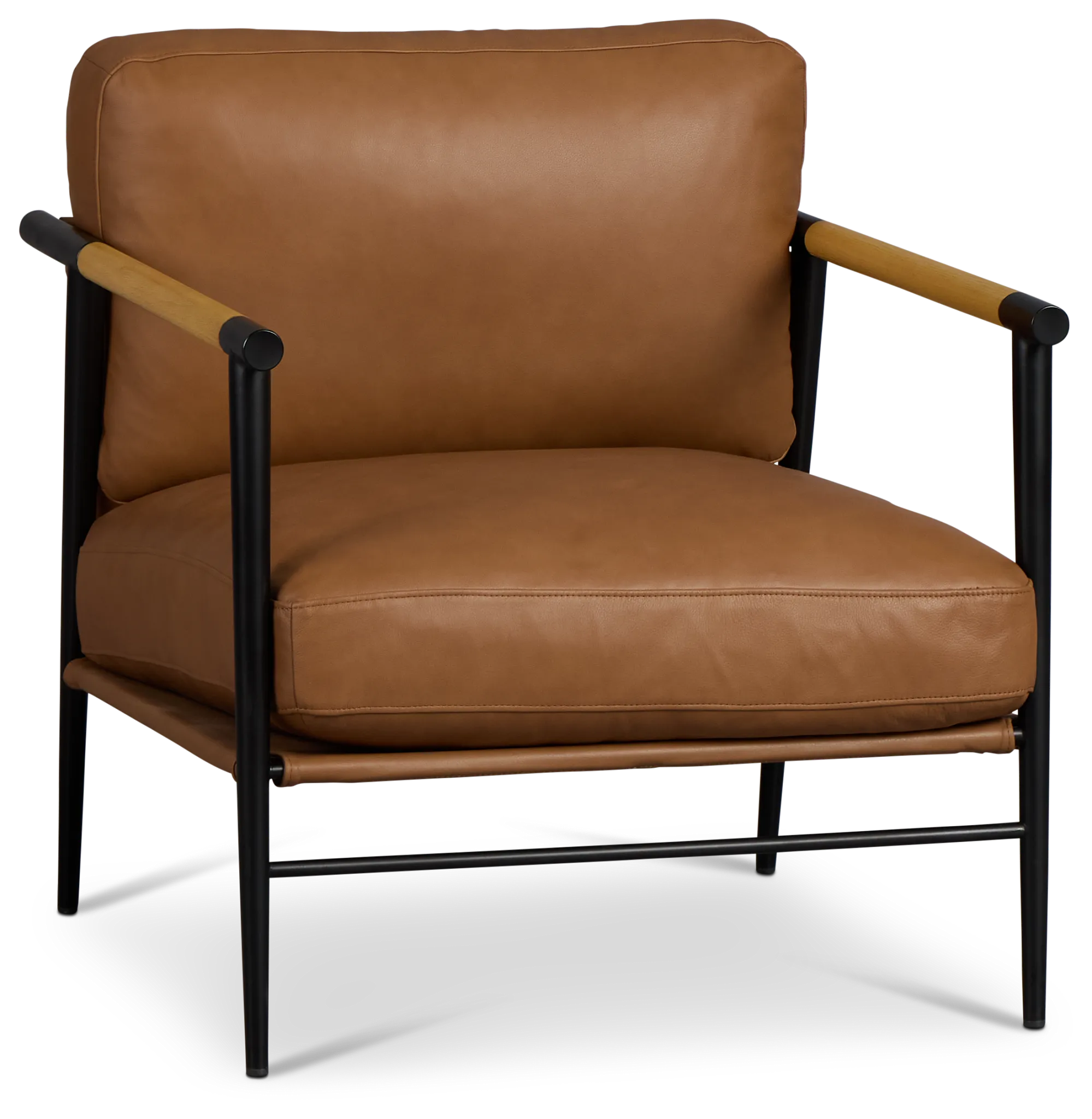 Fiora Light Brown Leather Accent Chair