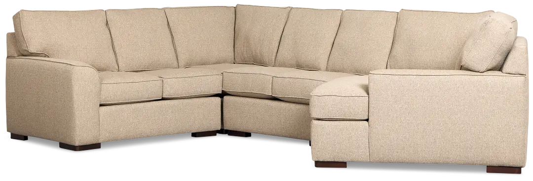 Sinclair Brown Fabric Medium Right Facing Cuddler Sectional Sinclair Brown Fabric Medium Right Facing Cuddler Sectional