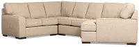 Sinclair Brown Fabric Medium Right Facing Cuddler Sectional
