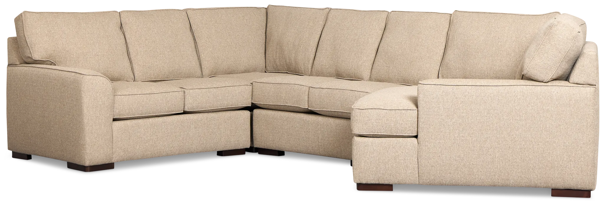 Sinclair Brown Fabric Medium Right Facing Cuddler Sectional