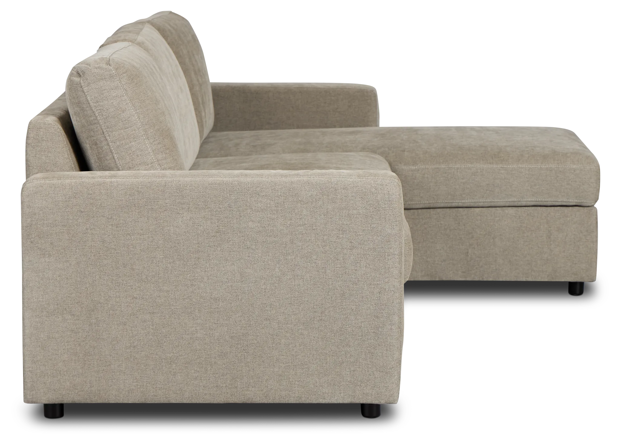 Addie Gray Fabric Right Chaise Storage Sectional