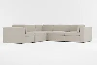 Destin Elevation Khaki Fabric 5-piece Modular Sectional