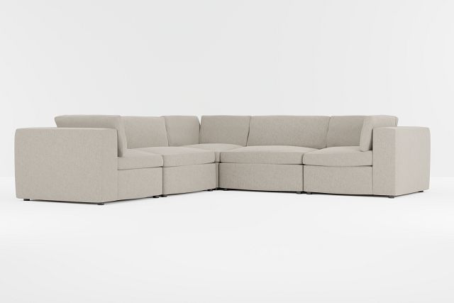 Destin Elevation Khaki Fabric 5-piece Modular Sectional