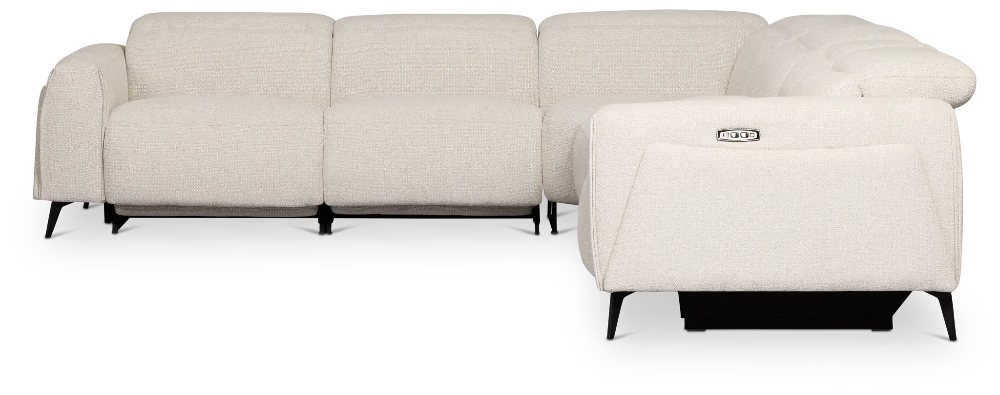 Reyna Light Beige Fabric Medium Triple Power 2-arm Sectional Reyna Light Beige Fabric Medium Triple Power 2-arm Sectional