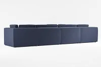 Destin Joya Dark Blue Velvet 6-piece Modular Sectional