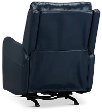 Jonas Dark Blue Lthr/vinyl Power Recliner With Heat And Massage