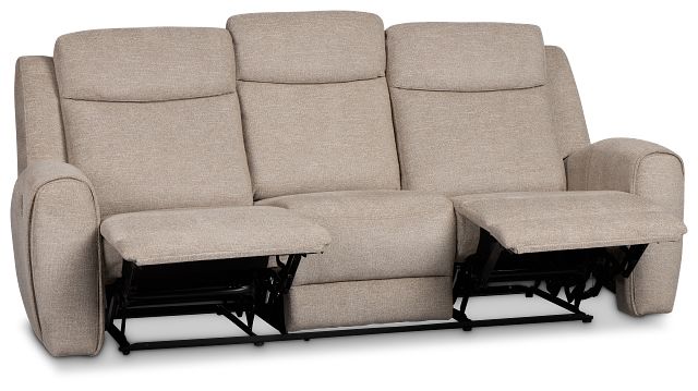 Walker Beige Fabric Reclining Sofa