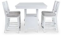 Heron Cove White High Table & 4 Barstools