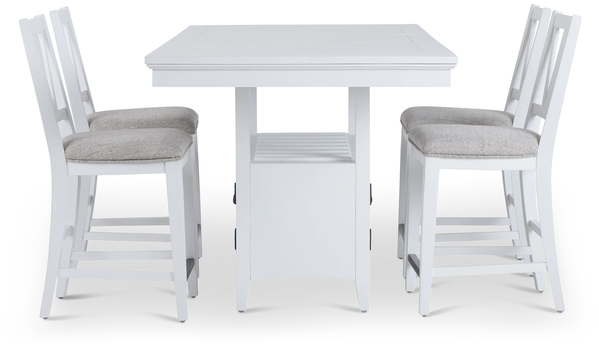 Heron Cove White High Table & 4 Barstools