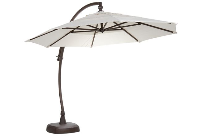 Cayman White Cantilever Umbrella Set